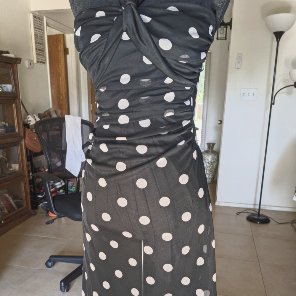 Trixxi clothing,  high low polka dot midi dress